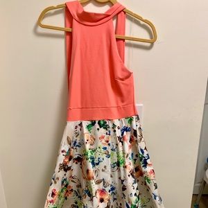 🆕Salmon & floral cocktail dress with tags.